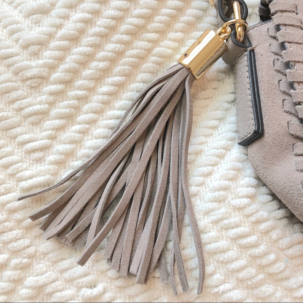 Milly Astor Suede Whipstitch Saddle Crossbody Bag - Picture 6 of 8